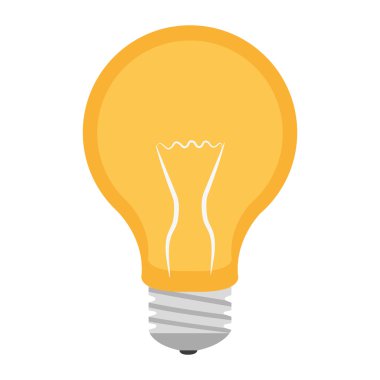 yellow light bulb, vector graphic