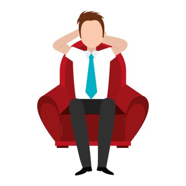 Avatar adam ve kırmızı koltuk, vektör grafiği