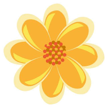 renkli sarı ve kırmızı çiçek, vektör grafiği