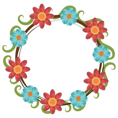 renkli çiçek taç, vektör grafiği