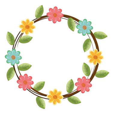 renkli çiçek taç, vektör grafiği