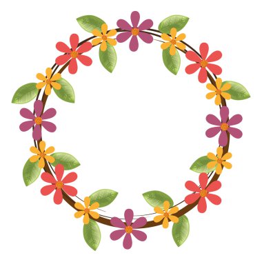 renkli çiçek taç, vektör grafiği