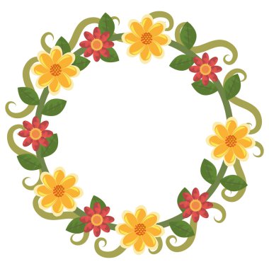 renkli çiçek taç, vektör grafiği