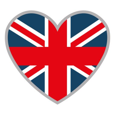 kalp ve İngiliz bayrağı, vektör grafiği