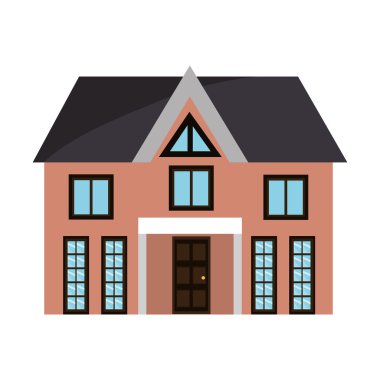 renkli ev görünümü, vektör grafiği