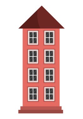 uzun boylu kırmızı bina, vektör grafiği