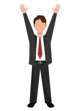 neşeli avatar iş adamı, vektör grafiği