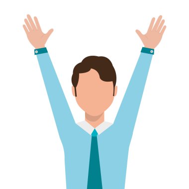neşeli avatar iş adamı, vektör grafiği