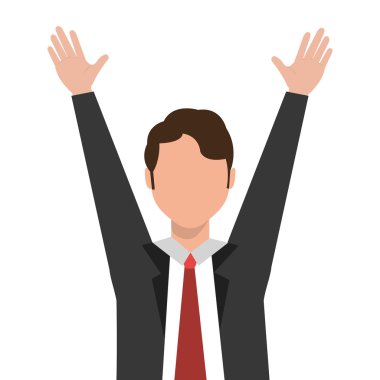 neşeli avatar iş adamı, vektör grafiği