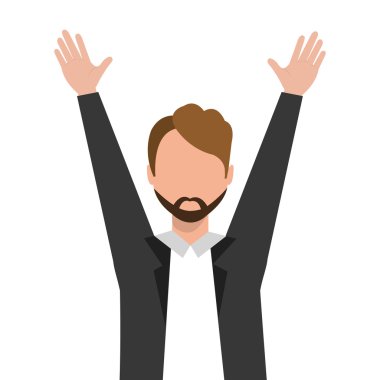 neşeli avatar iş adamı, vektör grafiği