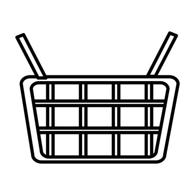 izole alışveriş sepeti, vektör grafiği