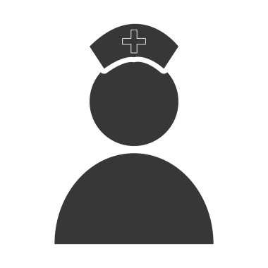 izole avatar hemşire, vektör grafiği