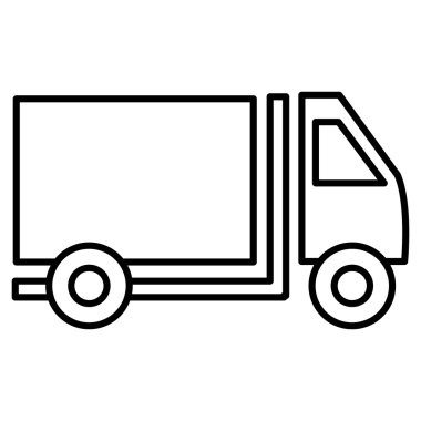 izole kargo kamyon, vektör grafiği