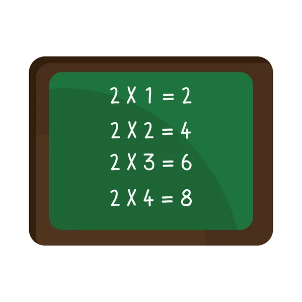 Школьная зеленая доска с числами, векторная графика — стоковый вектор