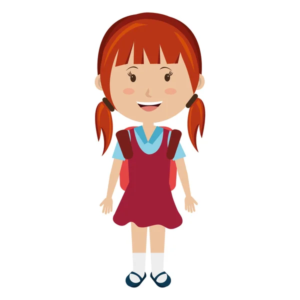 Sorridente scuola avatar ragazza, grafica vettoriale — Vettoriale Stock