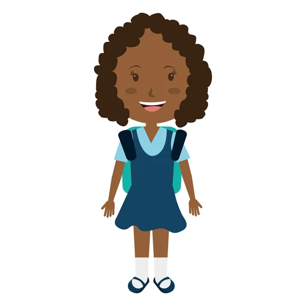 Усміхнена дівчина-аватар школи, векторна графіка — стоковий вектор