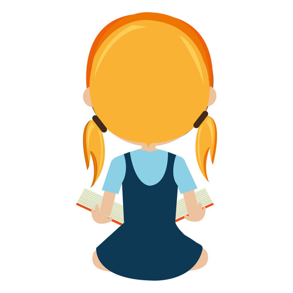 school avatar girl back view,vector graphic