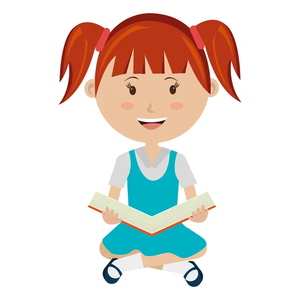Smiling school avatar girl,vector graphic — Stock Vector