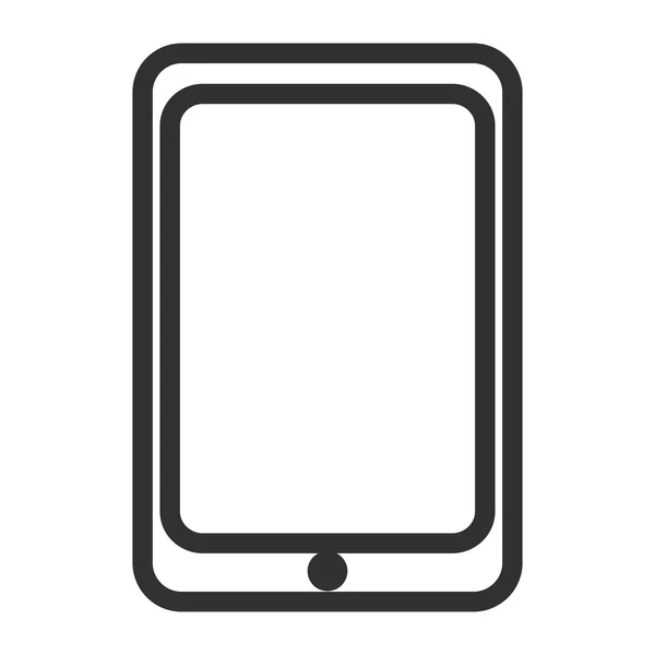Smartphone elettronico in bianco e nero, grafica vettoriale — Vettoriale Stock