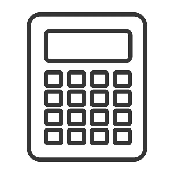 Calcolatrice in bianco e nero, grafica vettoriale — Vettoriale Stock