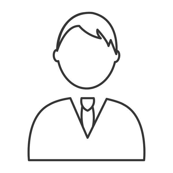 Zwart-wit avatar man, vectorafbeelding — Stockvector