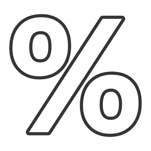 Black and white percent icon, vector graphic — Stock Vector