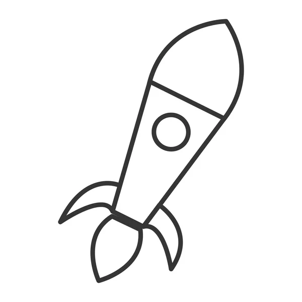 Black and white rocket, vector graphic — Stock Vector
