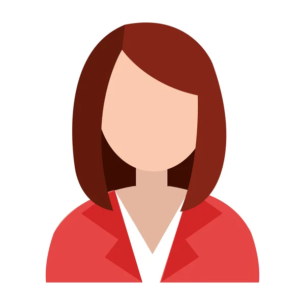 Mujer avatar de negocios y traje, vector gráfico — Vector de stock