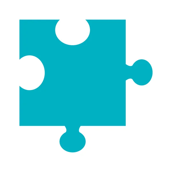 Blue puzzle piece, vector graphic — Stock Vector