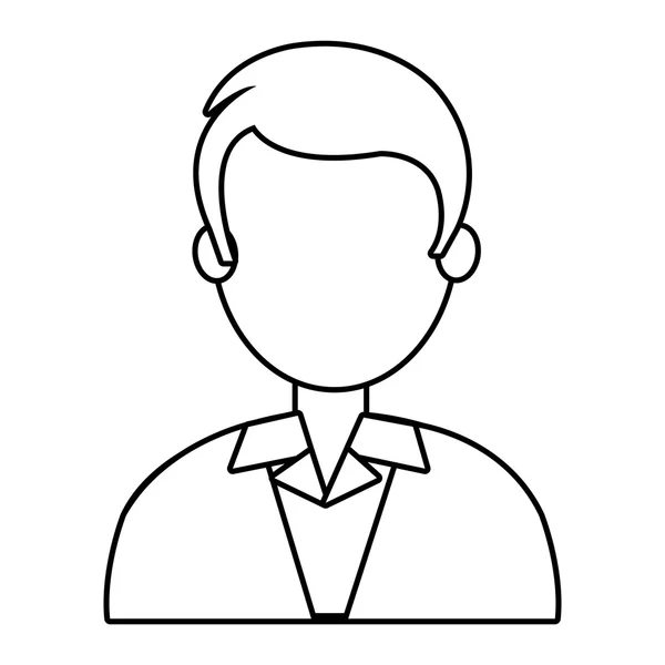 Fekete-fehér avatar ember, vektor grafika — Stock Vector