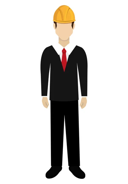 Avatar constrcution hombre y casco, vector gráfico — Vector de stock