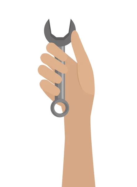 Mänsklig hand och grå verktyg, vektorgrafik — Stock vektor