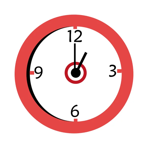 Reloj de pared rojo y blanco, gráfico vectorial — Archivo Imágenes Vectoriales