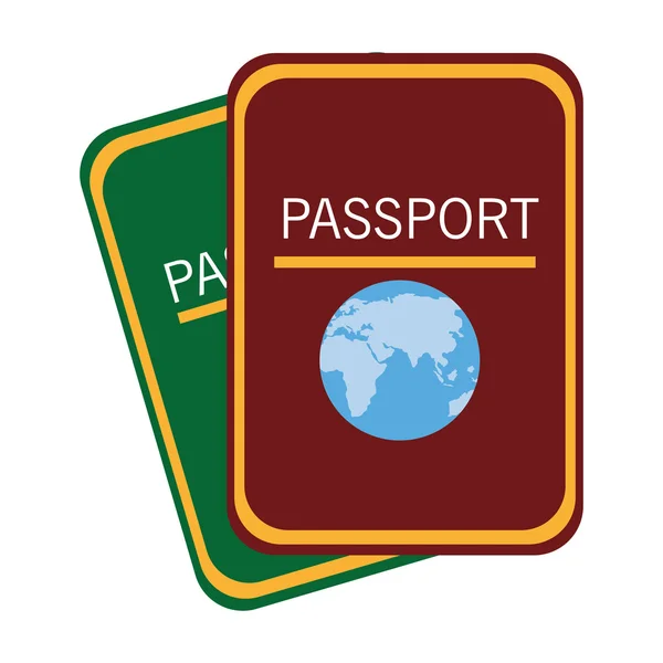 Pasaportes mundo colorido, gráfico vectorial — Vector de stock