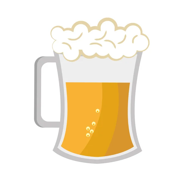 Copo de cerveja completo, gráfico vetorial —  Vetores de Stock