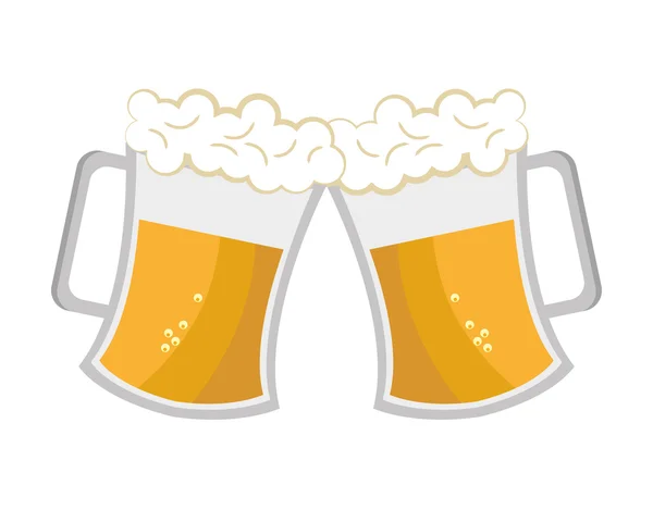 Cheers beer cups, vector graphic — Stock Vector