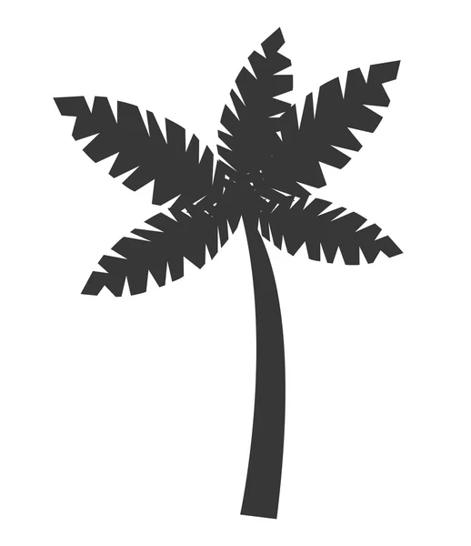 Palmier de plage noir, graphique vectoriel — Image vectorielle