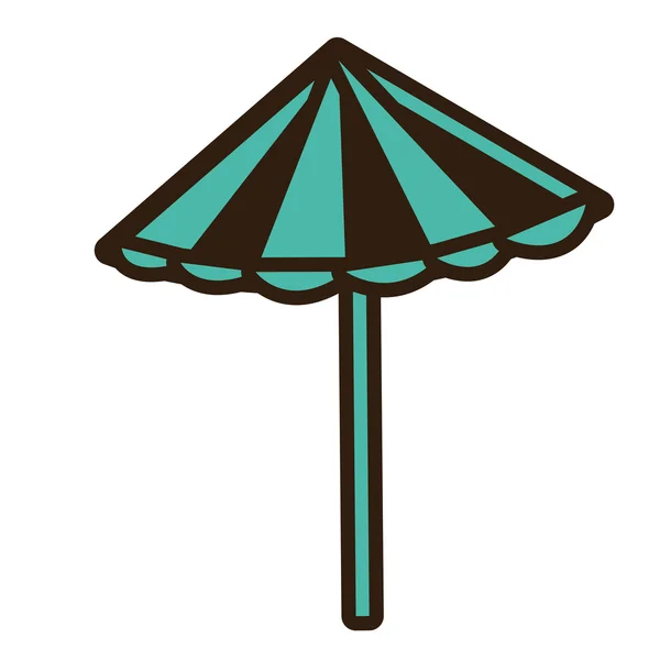 Μαύρο και μπλε παραλία ομπρέλα, διανυσματικό γραφικό — Διανυσματικό Αρχείο
