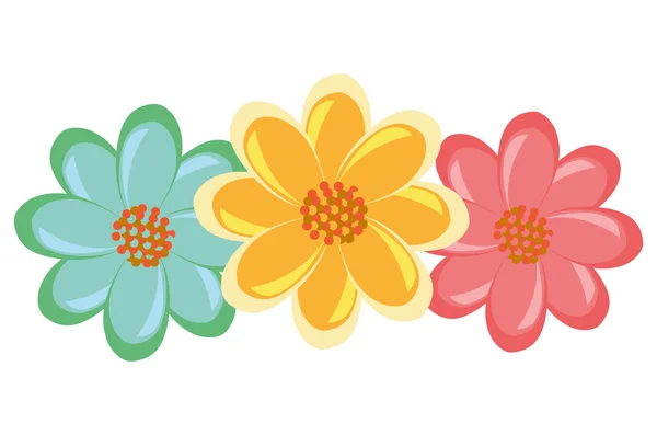 Färgglada blommor view, vektorbild — Stock vektor