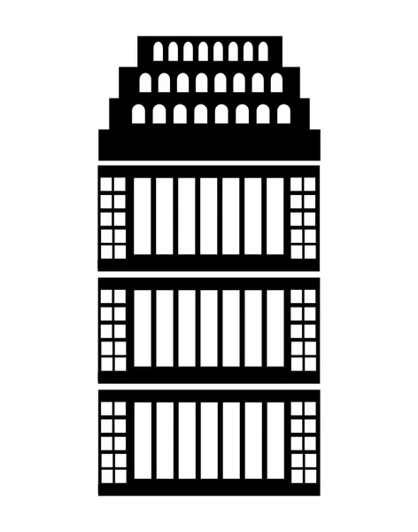 Edifício alto isolado, gráfico vetorial — Vetor de Stock