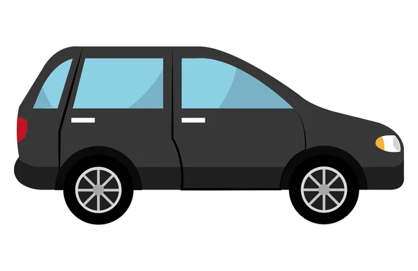 Coche suv negro, vector gráfico — Vector de stock