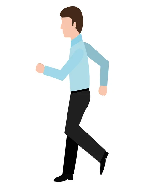 Avatar hombre de negocios caminando, vector gráfico — Vector de stock