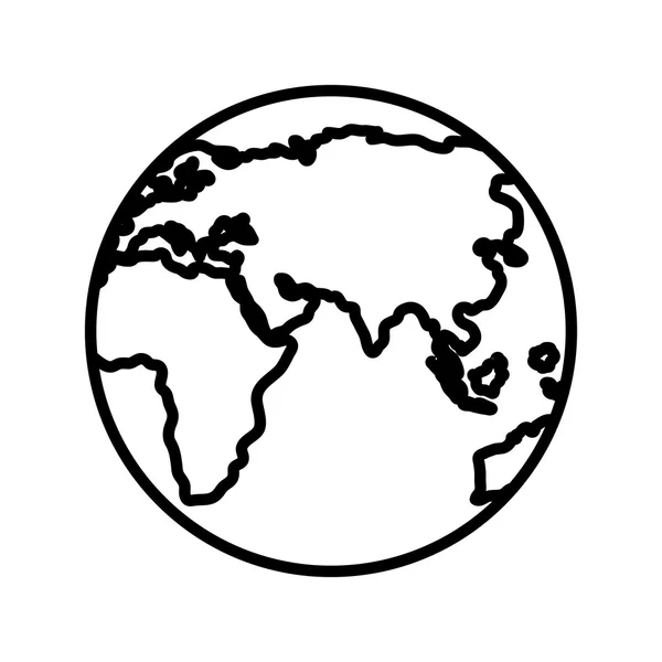 黑白色的世界地图，矢量图形 — 图库矢量图片