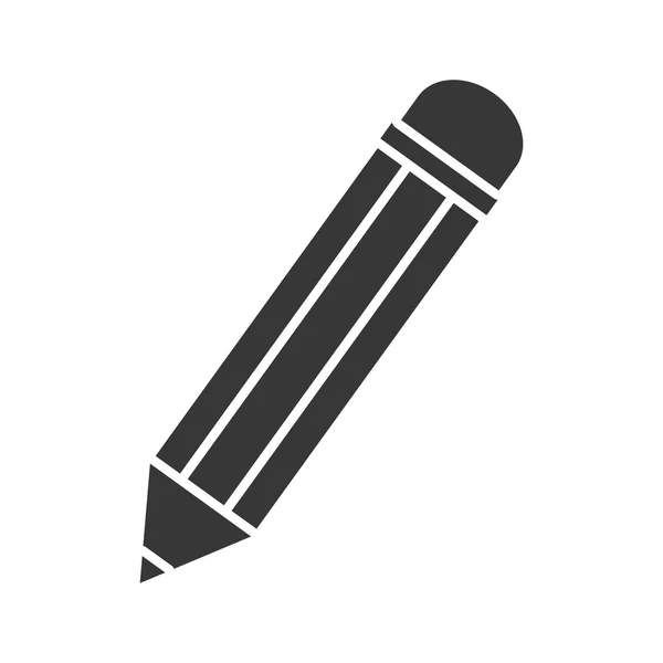 Черный школьный карандаш, векторная графика — стоковый вектор