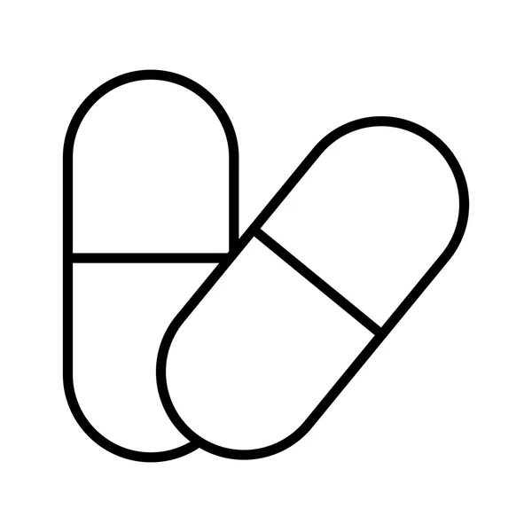 Conjunto isolado de pílulas de medicina, gráfico vetorial — Vetor de Stock