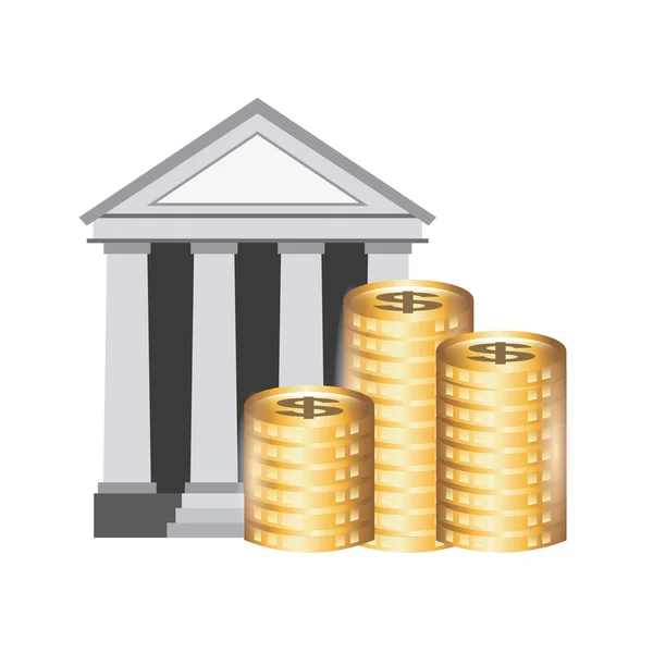 Design de ícone de edifício bancário — Vetor de Stock