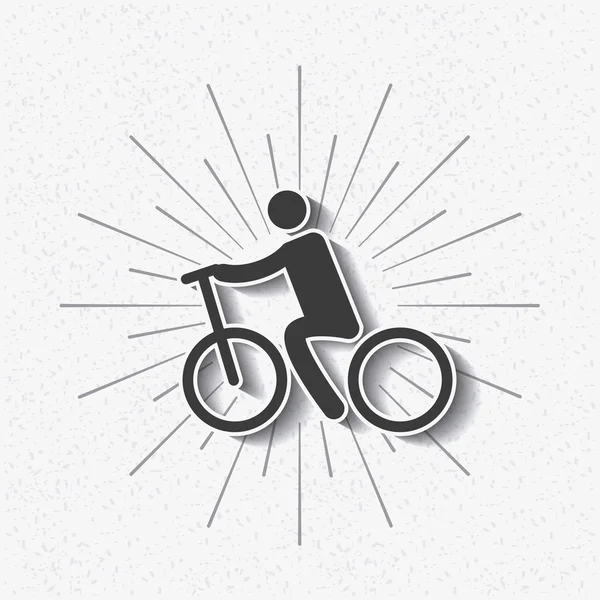 Silhouette cyclist icon design — Stock Vector