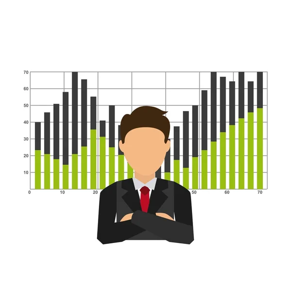 Chalesman com design de ícone de estatísticas — Vetor de Stock