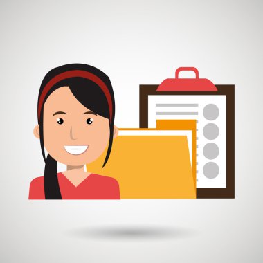 klasör ve Pano kadın ile 