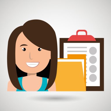 klasör ve Pano kadın ile 